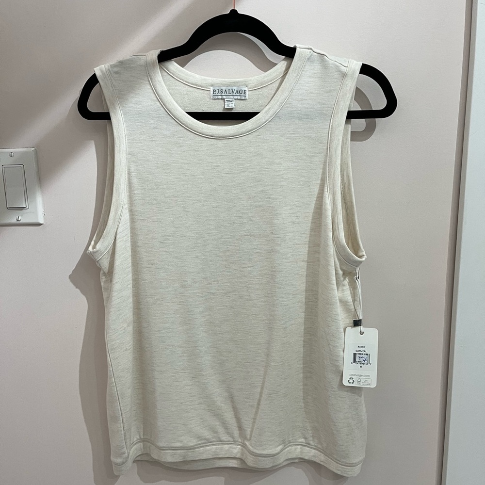 PJ Salvage Cream Tank Tee Relaxed Fit